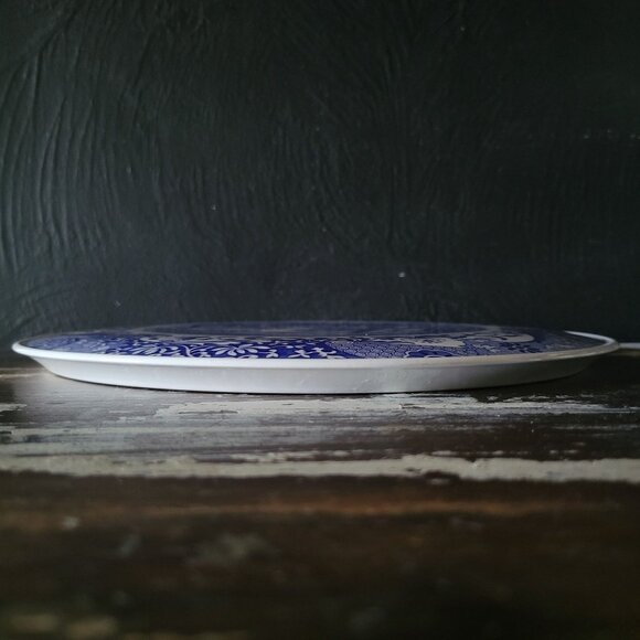 Spode Blue Italian Large Cake Plate, Cake Platter, Large Trivet, Blue and White - Picture 6 of 7